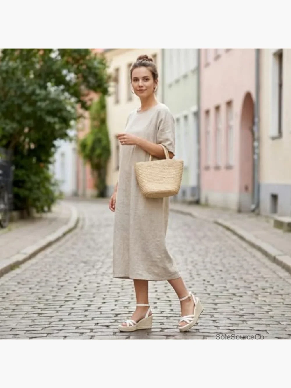 Women's Espadrille Wedge Sandals Open Toe Ankle Strap Platform Cushioned Summer